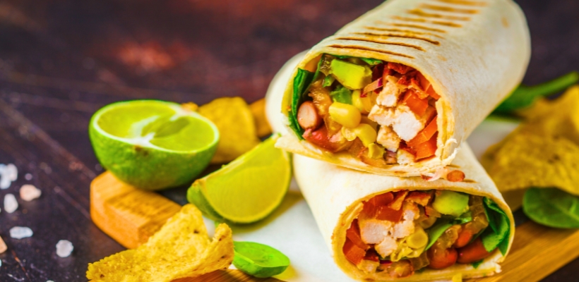 Receita de Wrap de Frango com Espinafre