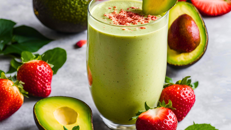 Smoothie de Abacate e Morango para Emagrecimento Acelerado