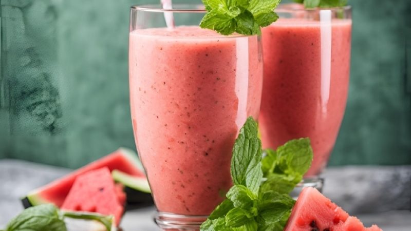 Smoothie de Melancia com Hortelã para Acelerar o Metabolismo