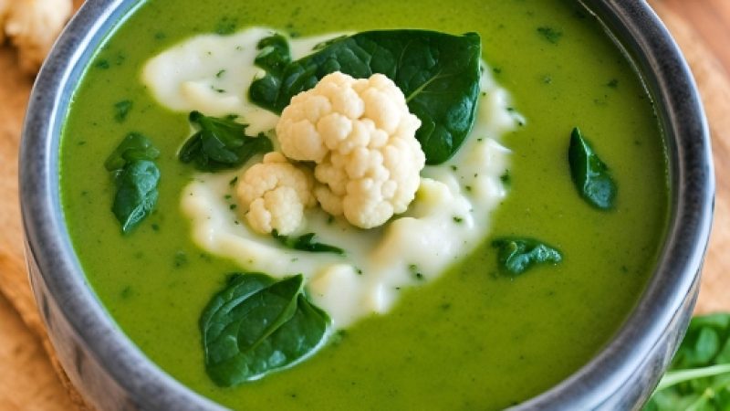 Sopa de Couve-Flor e Espinafre para Perder Gordura Rápido