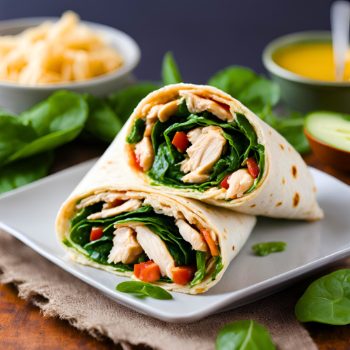 Wrap de Frango com Espinafre para Melhorar a Alimentação