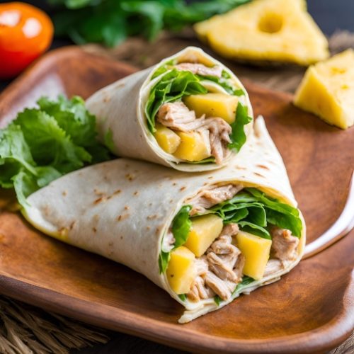 Wrap de Peru com Abacaxi para Melhorar a Alimentação