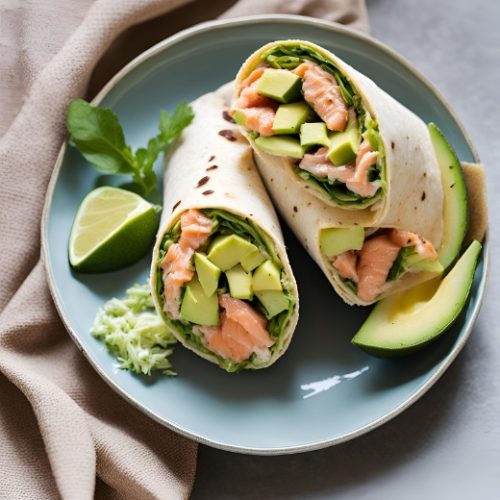 Wrap de Salmão com Abacate para Dieta Saudável