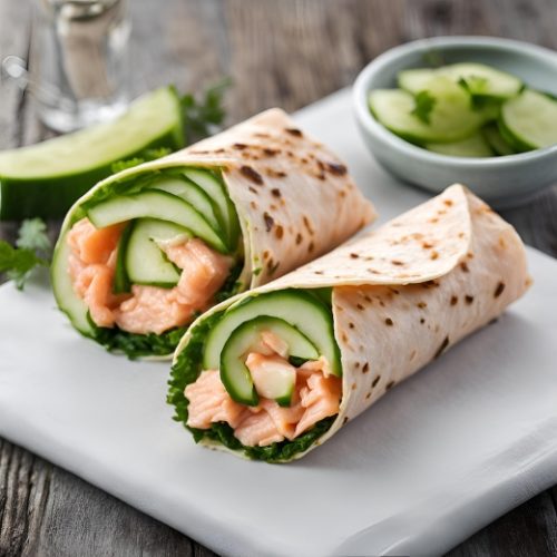 Wrap de Salmão com Pepino para Melhorar a Dieta