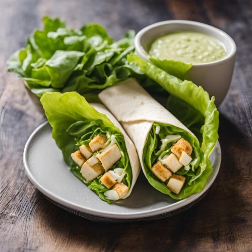 Wrap de Tofu com Alface para Melhorar a Alimentação