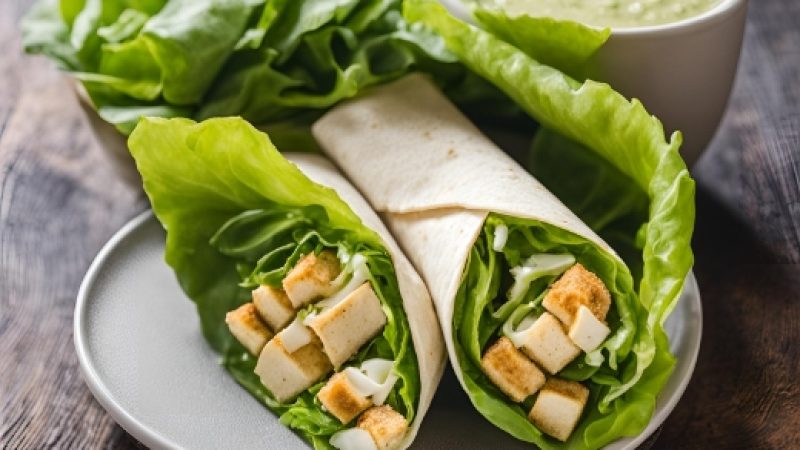 Wrap de Tofu com Alface para Melhorar a Alimentação