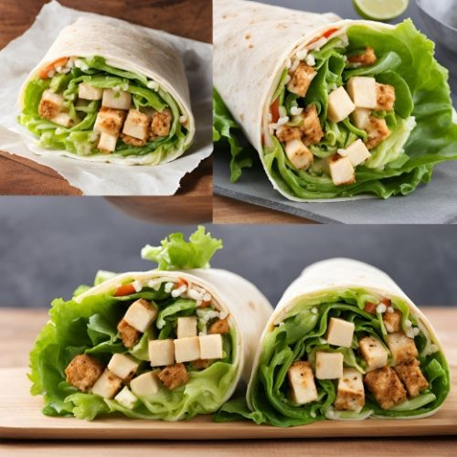 Wrap de Tofu com Alface para Melhorar a Alimentação