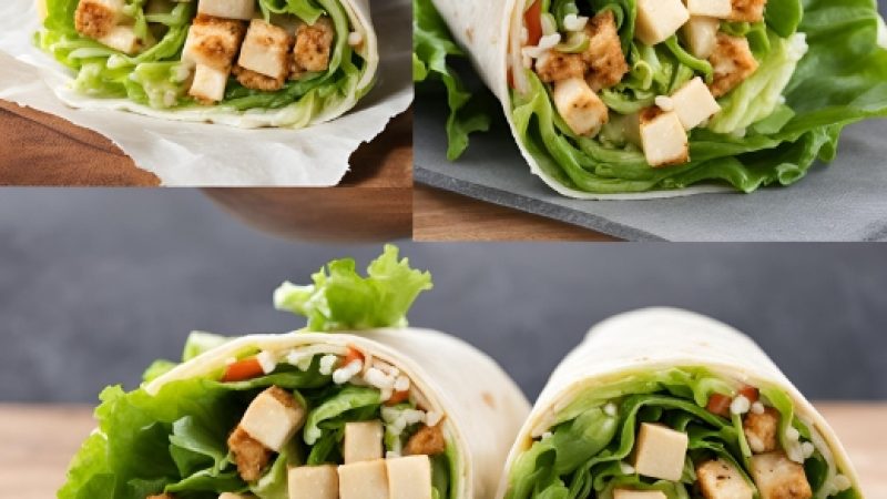 Wrap de Tofu com Alface para Melhorar a Alimentação