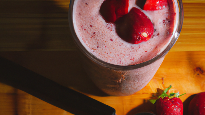 Receita de Smoothie de Morango para Emagrecer com Suplementos